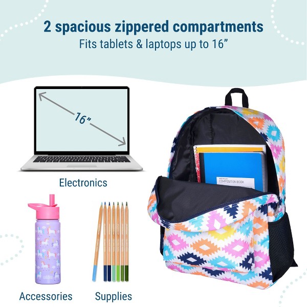 Mochila para niños Wildkin de 16 pulgadas – resistente, acolchada y espaciosa para niños y niñas 5