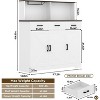 Farmhouse Sideboard Buffet with Microwave Stand, Barn Doors Buffet Storage Cabinet with Drawers and Shelves, Wood Coffee Bar Cabinet - 3 of 4