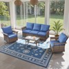 POCASSY 4 Pieces Patio Furniture Set, Patio Couch Set with Swivel Rocking Gliding Chairs and Coffee Table, All Weather Brown Wicker Patio Set - 2 of 4