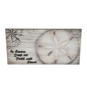 Beachcombers Faith Stand Sand Dollar Sign 17.75 x 9 x 0.5 Inches. - 1 of 2
