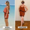 EXLURA Women's Summer Romper 2025 Spaghetti Strappy Ruffle Jumpsuit Halter Neck Pleated Outfits with Pockets - 2 of 4