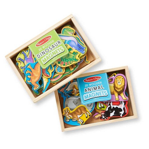 Melissa & Doug Wooden Magnets Animals And Dinosaurs With 40 Wooden Magnets : Target