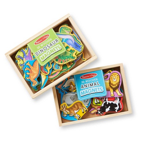 Melissa & Doug Wooden Magnets Set - Animals And Dinosaurs With 40 Wooden  Magnets : Target