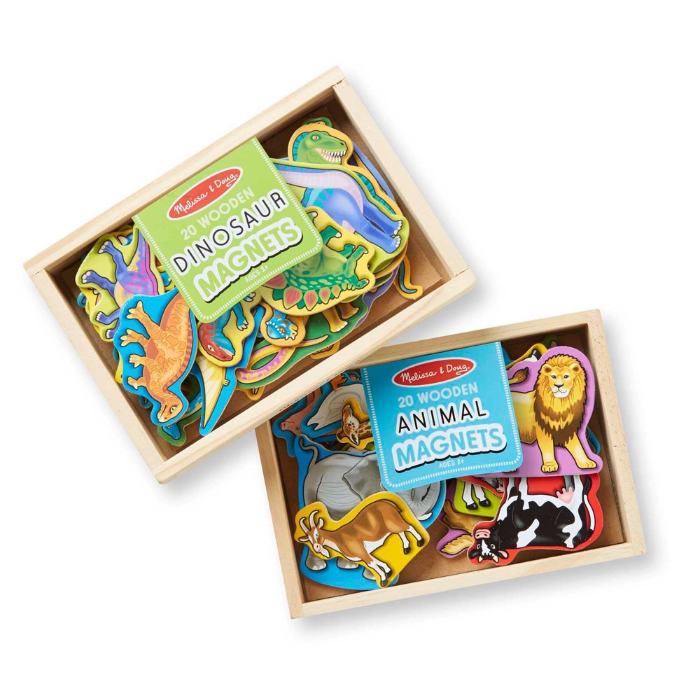 Photos - Other Toys Melissa&Doug Melissa & Doug Wooden Magnets Set - Animals and Dinosaurs With 40 Wooden M 