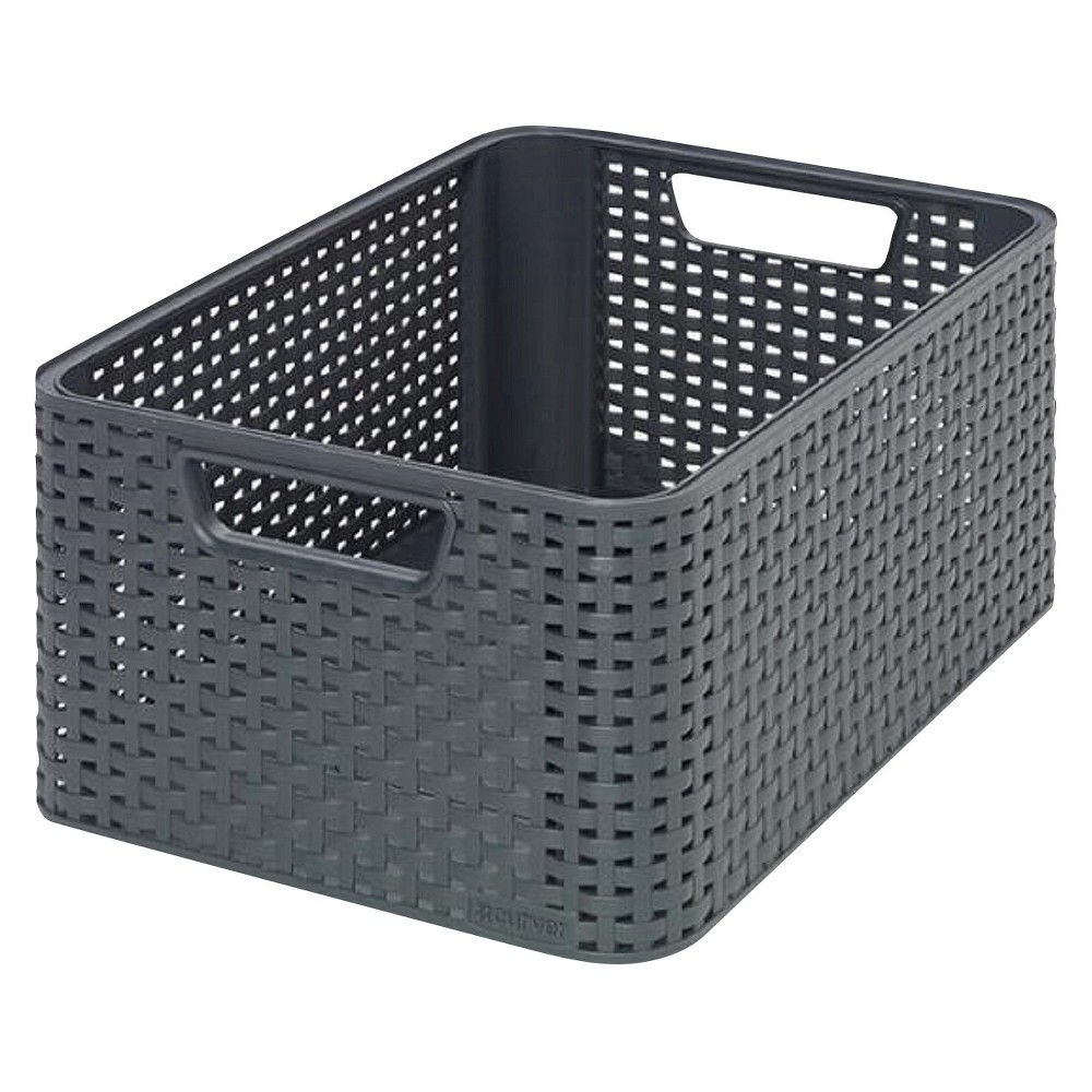EAN 3253920361578 TOTE BASKET CURVER PLASTIC BLACK RECTANGLE MEDIUM