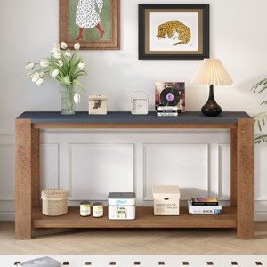 Console Table With Bottom Shelf And Four Legs, Entryway Table With Sleek Minimalist Design, Modern Sofa Table-Cuddlewood - 1 of 4