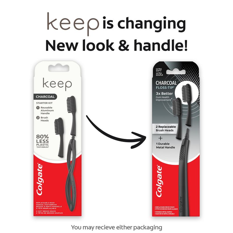 Colgate Keep Manual Toothbrush Charcoal Starter Kit BLACK - 1ct, 3 of 10