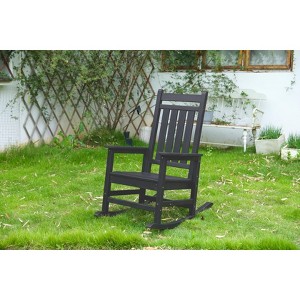 NicBex Oversized Rocking Chair with Wood-Texture, Patio Rocking Chair for Adults, All Weather Resistant Porch Rocker for Garden, Lawn - 1 of 4