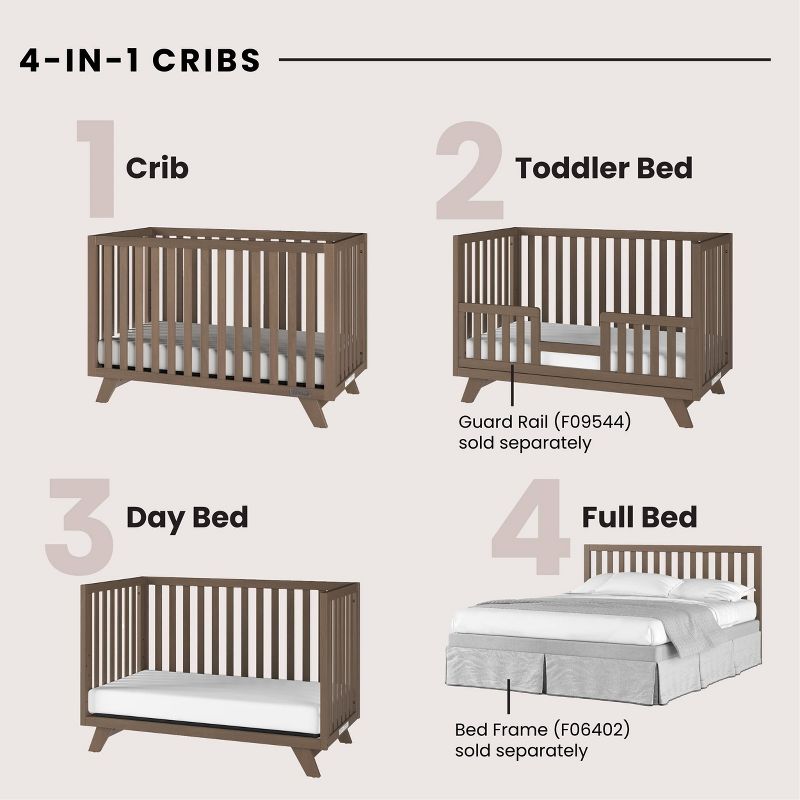 Child Craft SOHO 4-in-1 Convertible Crib - Dusty Heather, 4 of 10