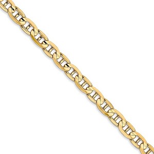 Black Bow Jewelry 4.5mm, 14k Yellow Gold, Solid Concave Anchor Chain Necklace - 1 of 4