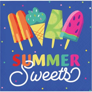 Creative Converting Summer Sweets Vibes Paper Beverage Napkins 48ct - 1 of 2
