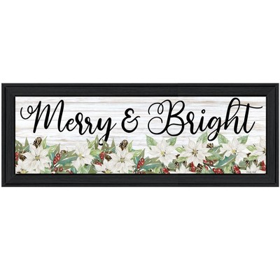 HomeRoots Merry and Bright Black Framed Print Wall Art