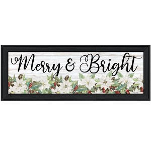 HomeRoots Merry and Bright Black Framed Print Wall Art - 1 of 3