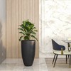 LeisureMod Crete Fiberstone Tapered Round Planter Pot with Drainage Holes for Indoor/Outdoor Use - 3 of 4