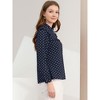 Allegra K Women's Vintage Ruffle Stand Collar Long Sleeves Polka Dots Blouse - 4 of 4