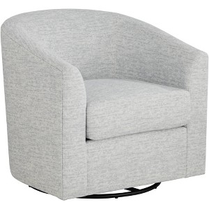 Studio 55D Barrel 30 3/4" Wide Gray Fabric Swivel Chair - 1 of 4