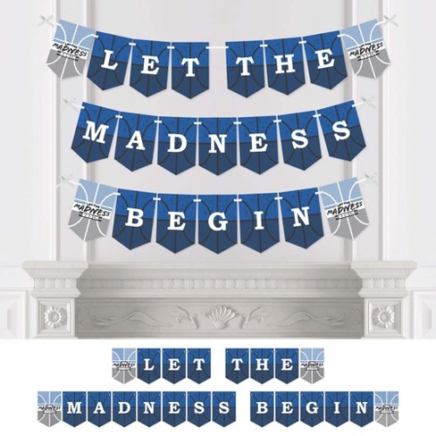 Big Dot of Happiness Blue Basketball - Let The Madness Begin - College Basketball Party Bunting Banner - Party Decorations - Let The Madness Begin - image 1 of 4