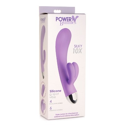 Curve Novelties Power Bunnies Huggers 10x Silicone Rabbit Vibrator - Pink