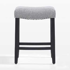 WestinTrends Upholstered Saddle Seat Barstool and Counter Stool - 1 of 4