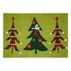 HomeRoots 24" X 36" Green And Red Christmas Trees Outdoor Coir Door Mat - 4 of 4