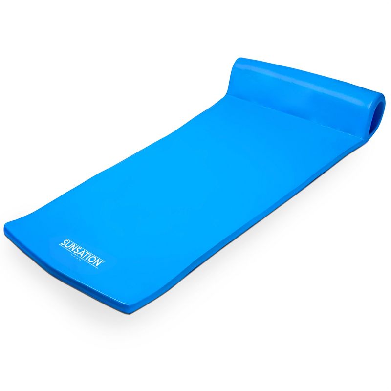 Bahama Blue Foam Pool Lounger with Roll Pillow