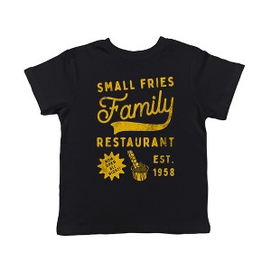 Toddler Small Fries Family Restaurant T Shirt Funny Diner Joke Tee For Kids - Crazy Dog Toddler T Shirt - 1 of 4