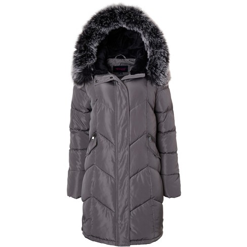  Sportoli Womens Winter Coat Reversible Faux Fur Lined