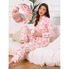 INSPIRE CHIC Women's Nursing Pajama Set Floral Leopard Long Sleeve Top with Pant Postpartum Breastfeeding Loungewear - 2 of 4