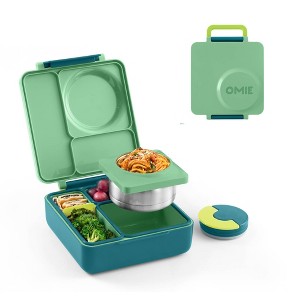 OMIEBox Insulated Bento Lunch Box with Leakproof Thermos Food Jar 3 Compartments - 1 of 4