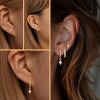 HTUTWOO Gold Hoop Earrings Set for Women, Hypoallergenic Cartilage Earrings, Trendy Earring Stacks for Multiple Piercing Jewelry Gift - 4 of 4