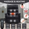 Electric Power Lift Recliner Armchair with Heat and Massage, Dual Motor Chenille Reclining Chairs with Infinite Position, Remote Control - Koiai - 2 of 4