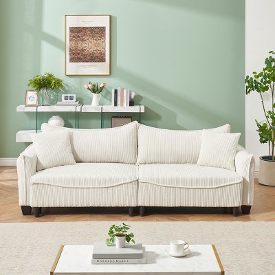 NicBex Couches for Living Room Pull Out Sofa Bed Corduroy Couch Foldable Convertible Sleeper Loveseat with 2 Throw Pillow