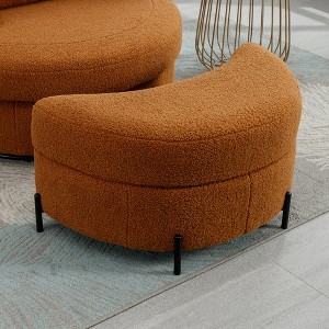 Hrinhom 32.7" W Crescent Storage Ottoman,Modern Footstool with Metal Legs - 1 of 4