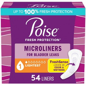 Poise Microliners Incontinence & Postpartum Panty Liners - Lightest Absorbency - 1 of 4