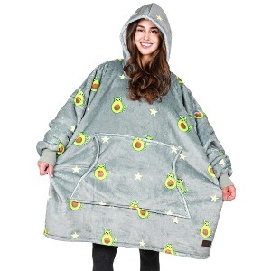 Tirrinia Wearable Blanket Oversized Hoodie for Adults, Patterns Sweatshirt Blanket, as Warm & Funny Gifts for Men Women Girlfriend - 1 of 4