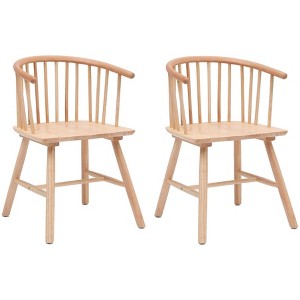 Nordlys Set of 2 Solid Wood Dining Chairs Exotic Boho Dining Room - 1 of 4