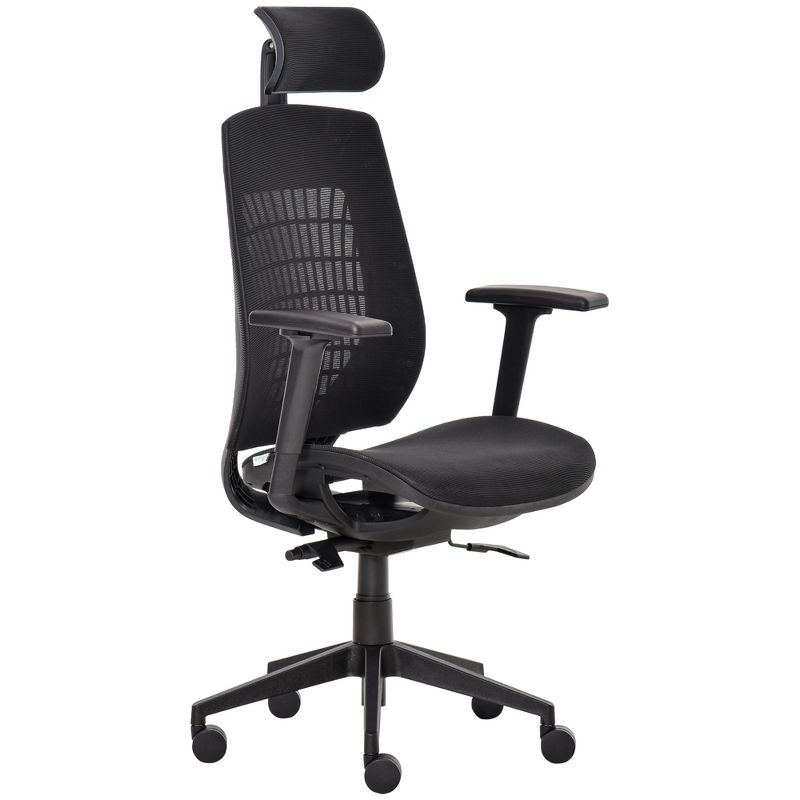 Vinsetto Ergonomic Mesh Office Chair, Reclining High Back Desk Chair with Adjustable Headrest & Armrests, Wheels, Swivel Computer Task & Gaming Chair, 4 of 7