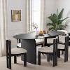 SpassWay 30"H Oval Wood Dining Table Kitchen Table Conference Table with Double Pedestal - 4 of 4
