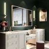 NicBex Glossy Bathroom Mirror for Wall, Metal Framed Corner Mirror, Farmhouse Vanity Mirror, Hangs Horizontally or Vertically - 3 of 4
