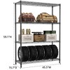 Lyngins Heavy-Duty Carbon Steel Storage Shelves, Adjustable Garage Shelving, 5-Tier Utility Shelving Unit Steel Organizer Wire Rack for Home - 4 of 4