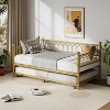Acekool Twin Size Daybed Frame with Trundle, Metal Platform Sofa Bed with Charging Station, Space-Saving Guest Bed for Bedroom, Living Room - 3 of 4