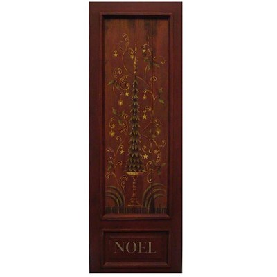 Raz Imports 46 Country Heritage Christmas Tree and Noel Distressed Red Wood Wall Art Panel