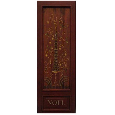 Raz Imports 46 Country Heritage Christmas Tree and Noel Distressed Red Wood Wall Art Panel