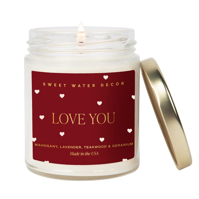 Sweet Water Decor Love You 9oz Patterned Jar Soy Candle, 1 of 4