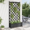 vidaXL Black Solid Fir Wood Planter with Trellis - Raised Garden Bed for Outdoor Plants, Flowers, and Vegetables - 35.4"x13.8"x70.9" - 3 of 4