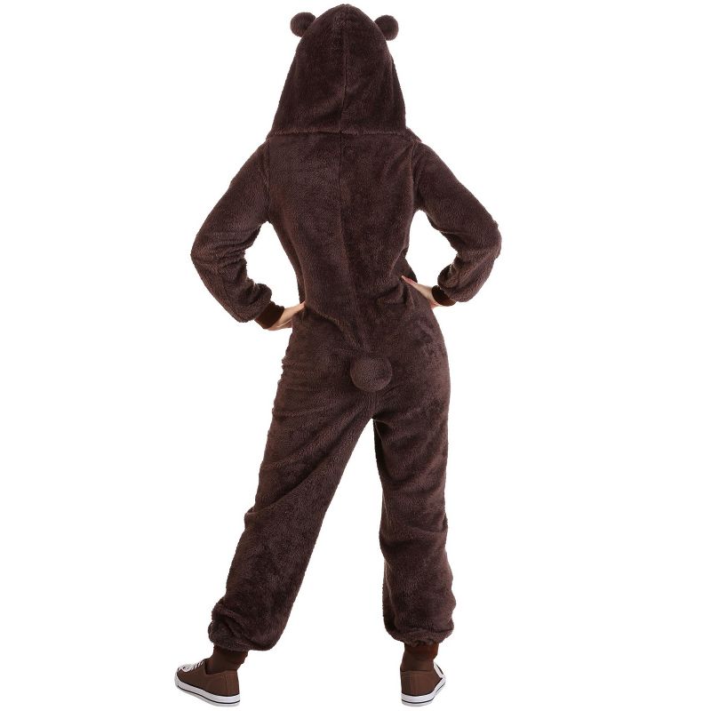 HalloweenCostumes.com Adult Jumpsuit Costume Brown Bear, 4 of 5