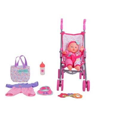 Dream Collection, Baby Doll Care Gift Set with Stroller - For 12” Dolls