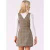 Allegra K Women's V Neck Gingham Check Pinafore Overalls Suspenders Plaid Print Dress - 4 of 4