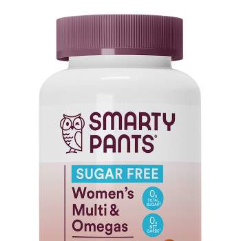 SmartyPants Sugar Free Women's Multi & Vegetarian Omega 3 Gummy Vitamins with D3, C & B12 - 60 ct