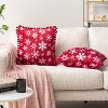 PAVILIA Set of 2 Pom Pom Throw Pillow Covers, Decorative Pompom Fringe Square Cushion Cases for Couch Sofa Bed - 2 of 4
